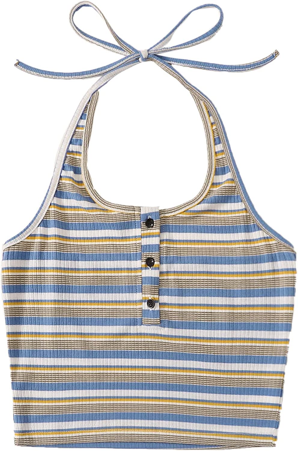 230816043732029_1 SweatyRocks Women's Casual Sleeveless Vest Halter Crop Top Cami Tank Tops - Image 1